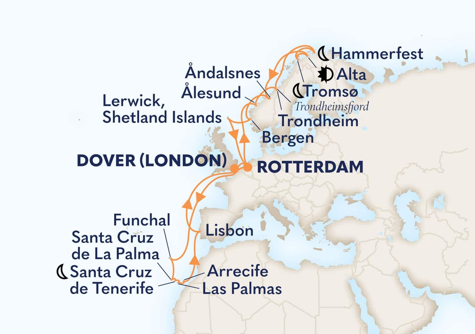 29 nights Mediterranean cruise on Nieuw Statendam 
from Dover (London), England, UK to 🇳🇱 Rotterdam 