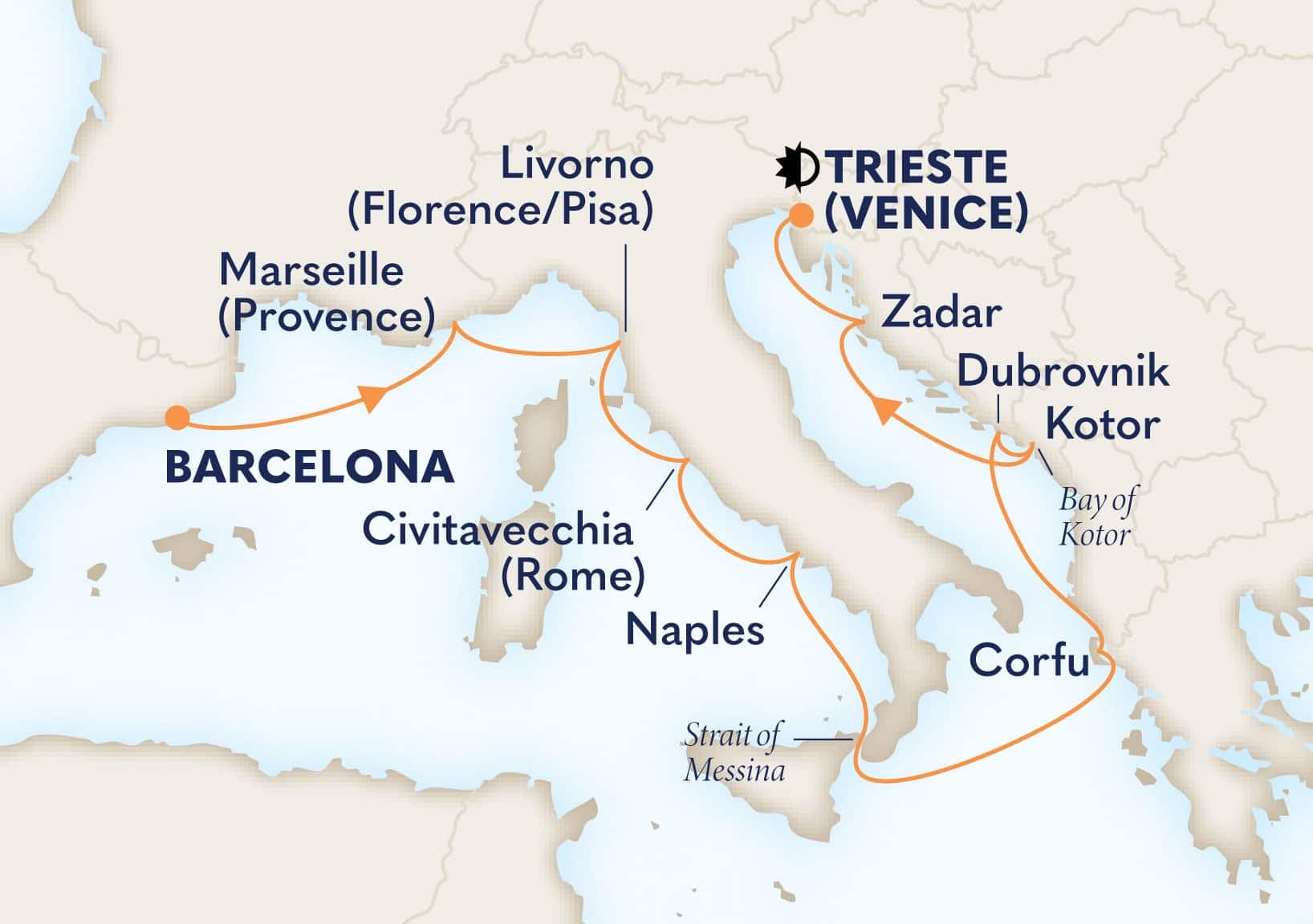 11 nights Mediterranean cruise on Oosterdam 
from 🇪🇸 Barcelona to 🇮🇹 Trieste 