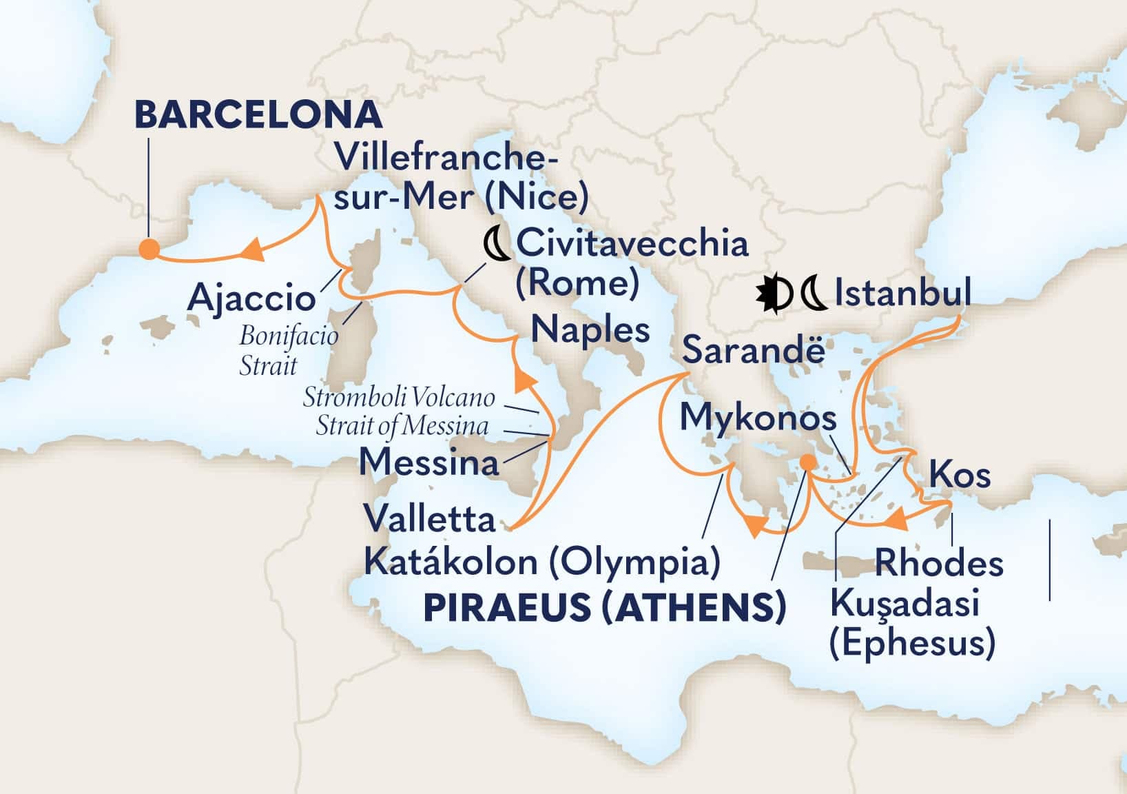 21 nights Mediterranean cruise on Oosterdam 
from 🇬🇷 Athens to 🇪🇸 Barcelona 