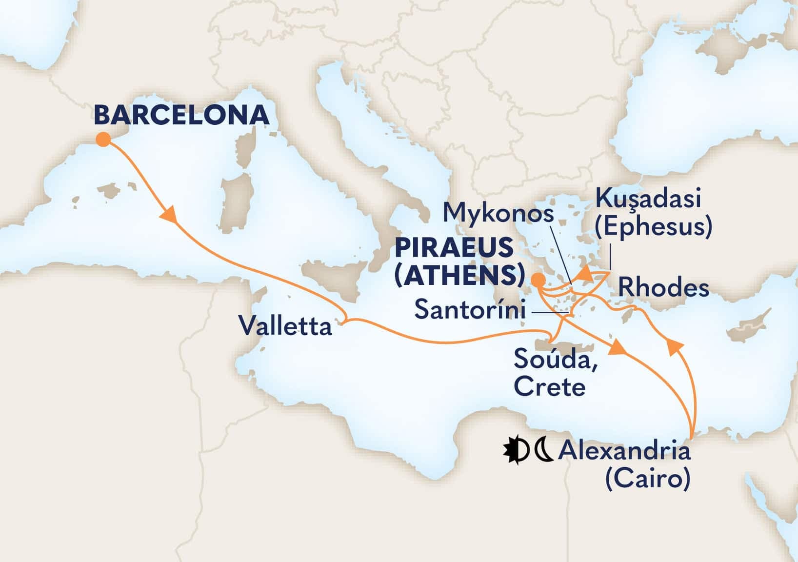 14 nights Mediterranean cruise on Oosterdam 
from 🇪🇸 Barcelona to 🇬🇷 Athens 