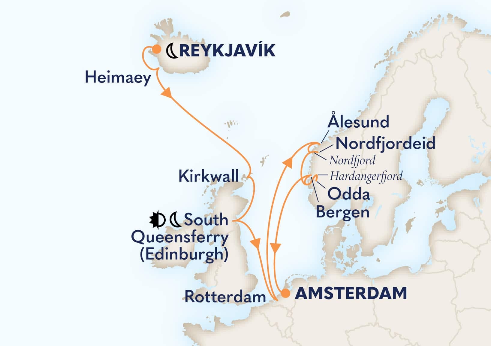 14 nights North European cruise on Rotterdam 
from 🇮🇸 Reykjavík to 🇳🇱 Amsterdam 