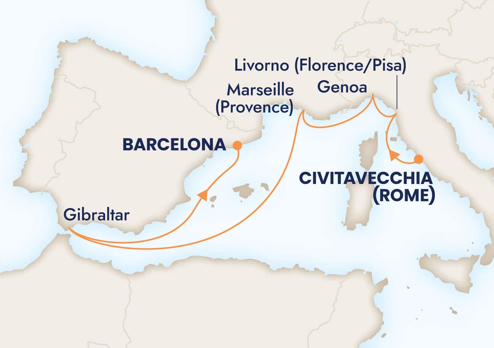 7 nights Mediterranean cruise on Nieuw Statendam 
from Civitavecchia (Rome), Italy to 🇪🇸 Barcelona 