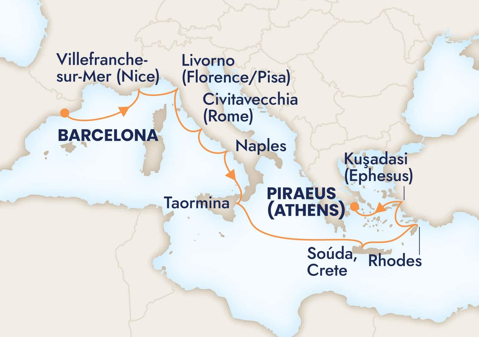 10 nights Mediterranean cruise on Nieuw Amsterdam 
from 🇪🇸 Barcelona to 🇬🇷 Athens 