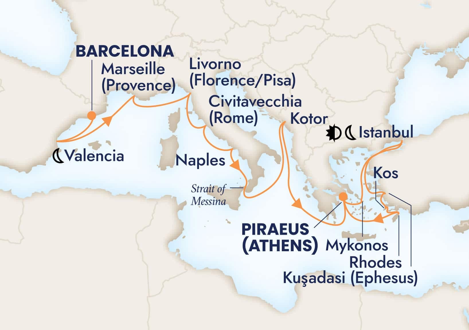 20 nights Mediterranean cruise on Nieuw Statendam 
from 🇪🇸 Barcelona to 🇬🇷 Athens 