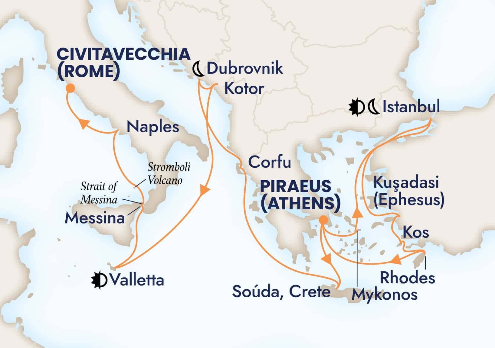 21 nights Mediterranean cruise on Nieuw Amsterdam 
from 🇬🇷 Athens to Civitavecchia (Rome), Italy 
