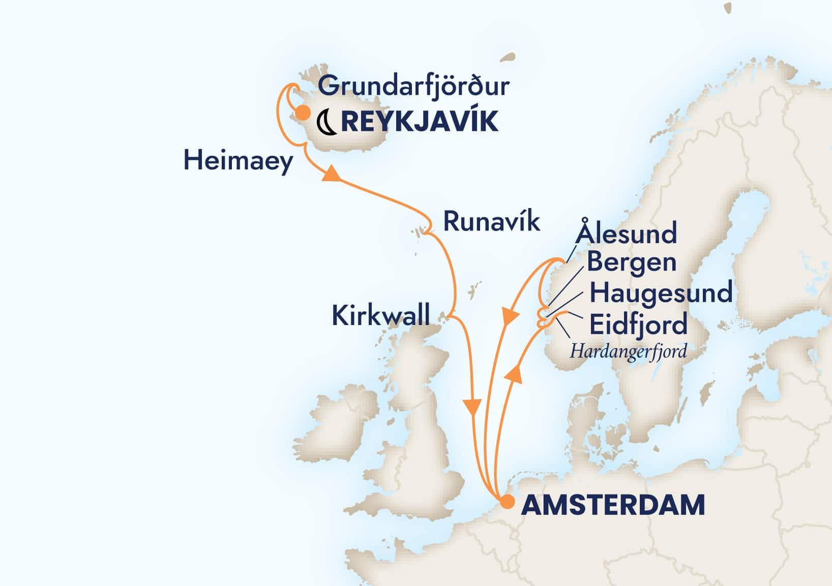 14 nights North European cruise on Zuiderdam 
from 🇮🇸 Reykjavík to 🇳🇱 Amsterdam 