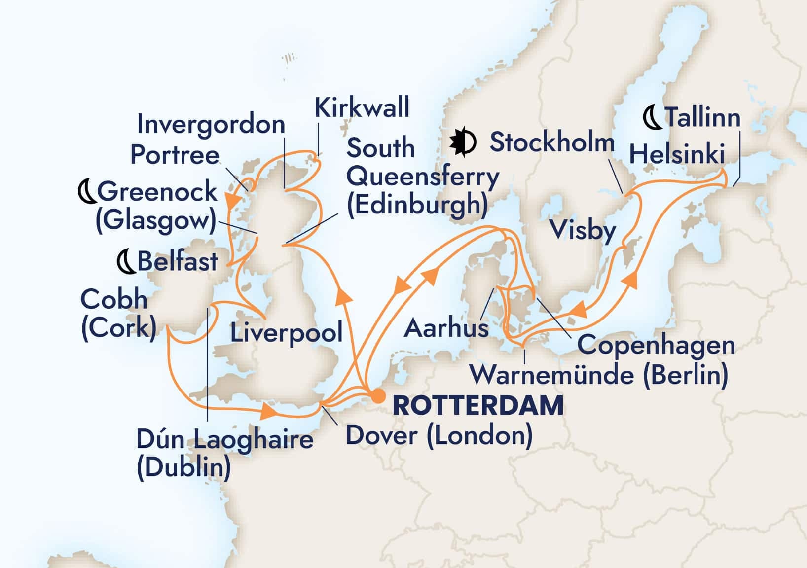 28 nights North European cruise on Nieuw Statendam 
from 🇳🇱 Rotterdam 