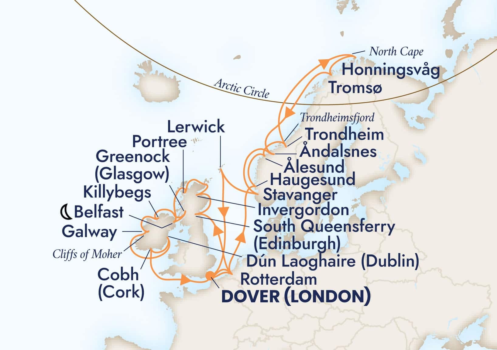 28 nights North European cruise on Nieuw Statendam 
from 🇬🇧 Dover 