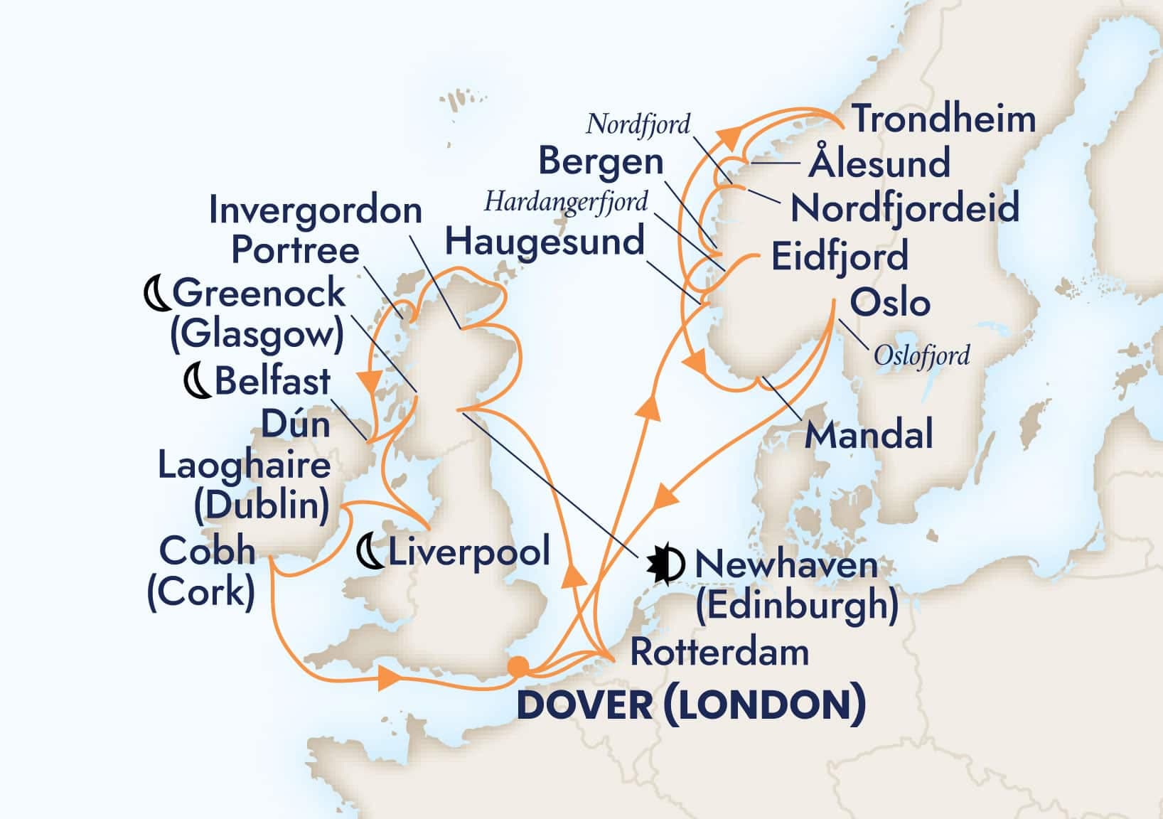 28 nights North European cruise on Nieuw Statendam 
from 🇬🇧 Dover 