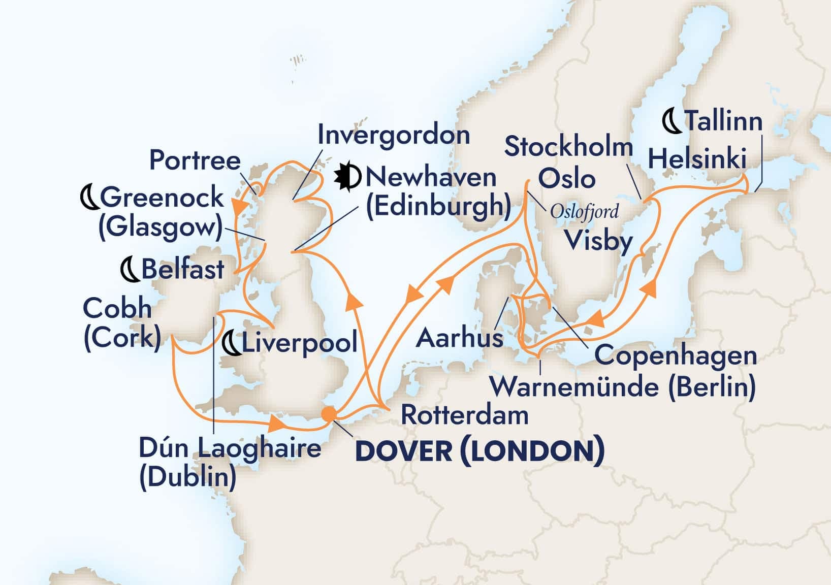 28 nights North European cruise on Nieuw Statendam 
from 🇬🇧 Dover 