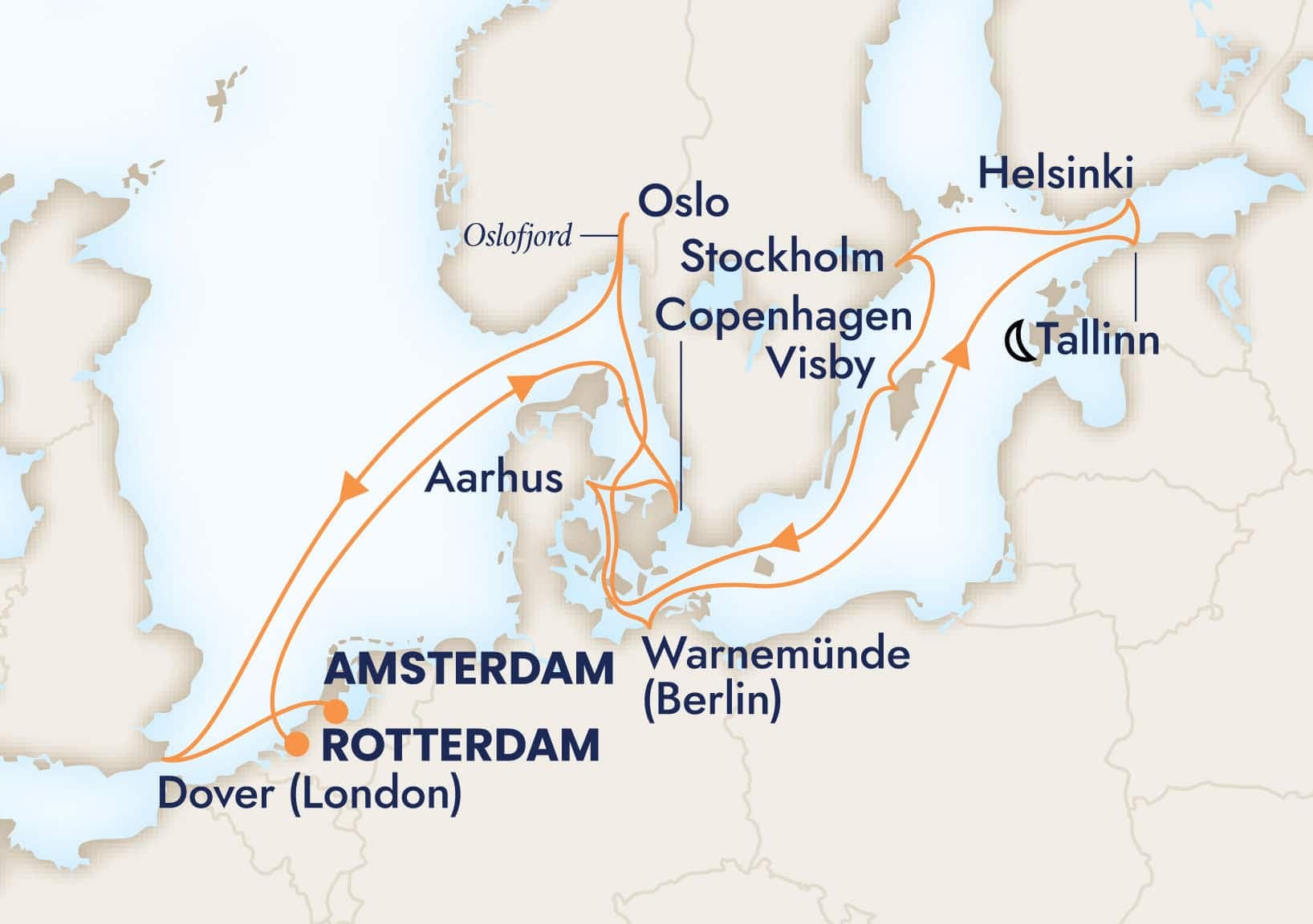 14 nights North European cruise on Nieuw Statendam 
from 🇳🇱 Rotterdam to 🇳🇱 Amsterdam 