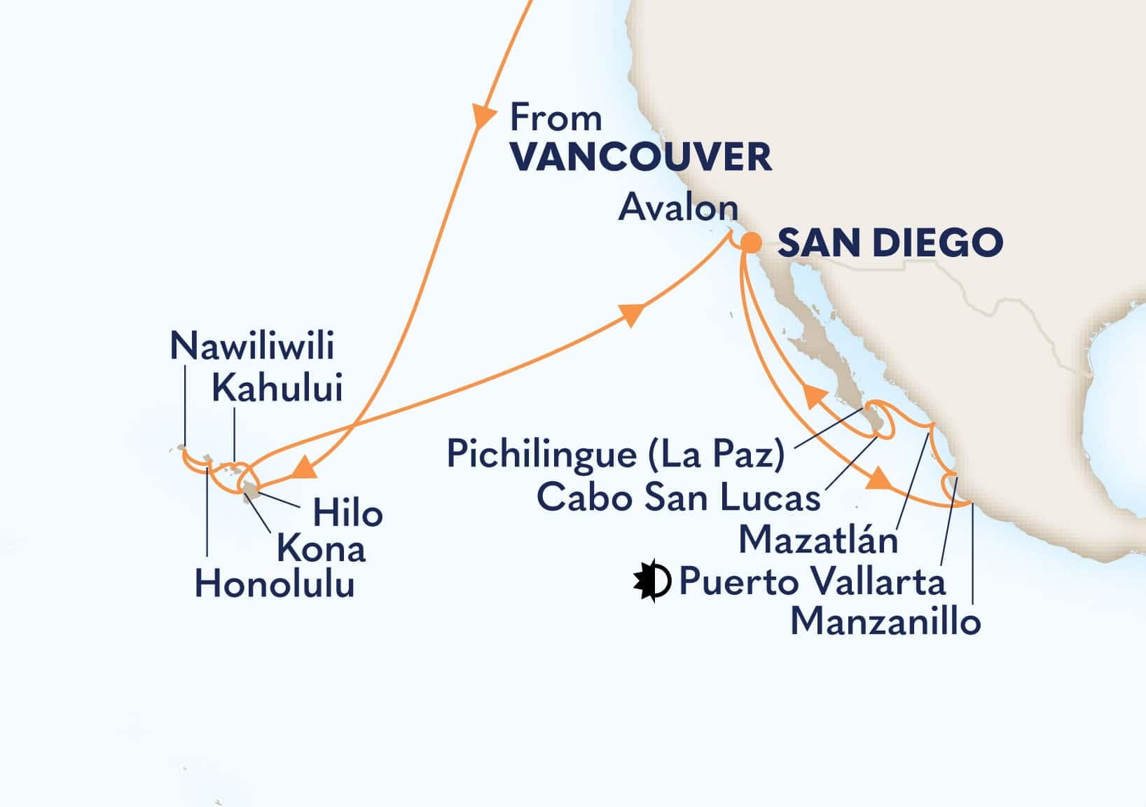 28 nights Hawaiian cruise on Koningsdam 
from 🇨🇦 Vancouver to 🇺🇸 San Diego 