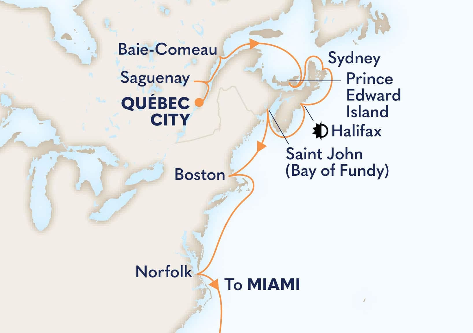 14 nights North East American cruise on Zuiderdam 
from 🇨🇦 Quebec to 🇺🇸 Miami 