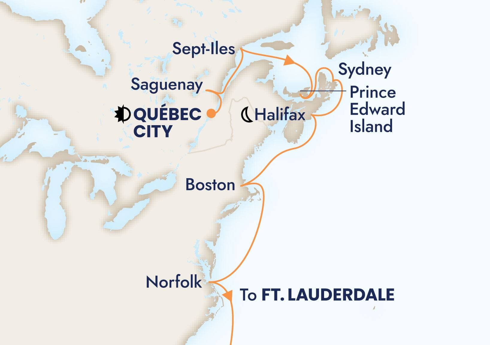 14 nights North East American cruise on Zuiderdam 
from 🇨🇦 Quebec City to 🇺🇸 Fort Lauderdale 