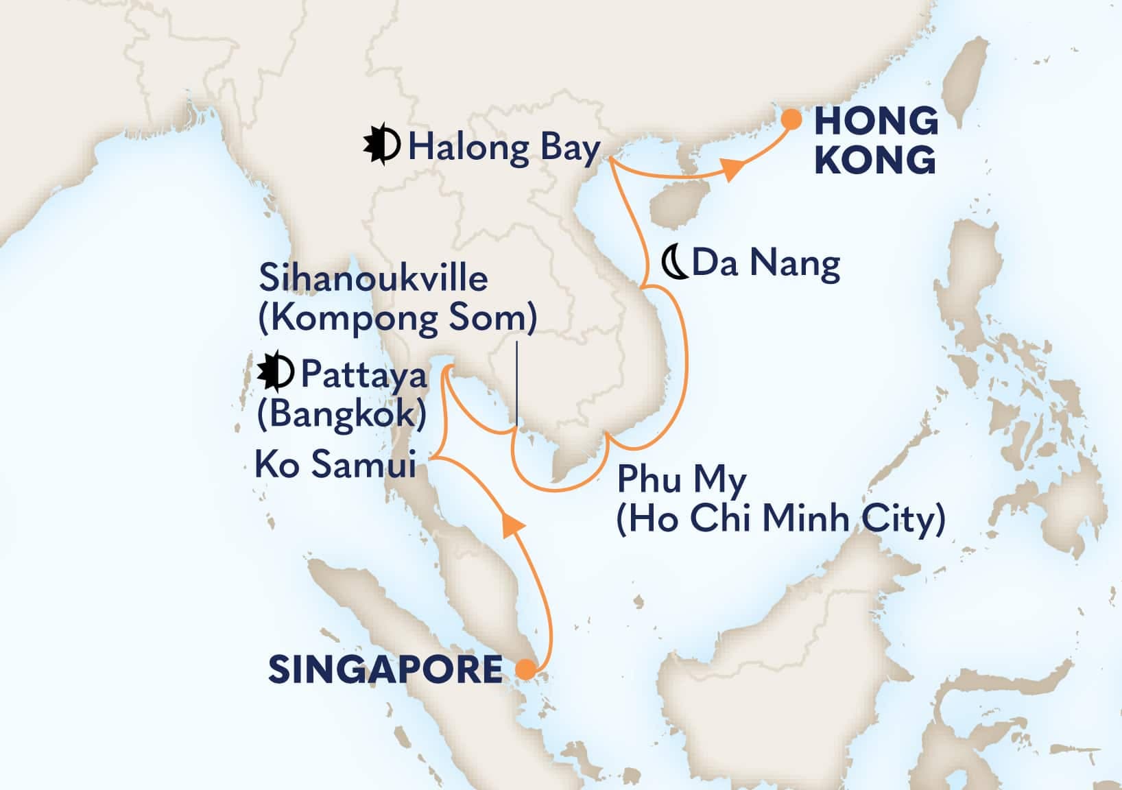 14 nights Asian cruise on Westerdam 
from 🇸🇬 Singapore to 🇭🇰 Hong Kong 