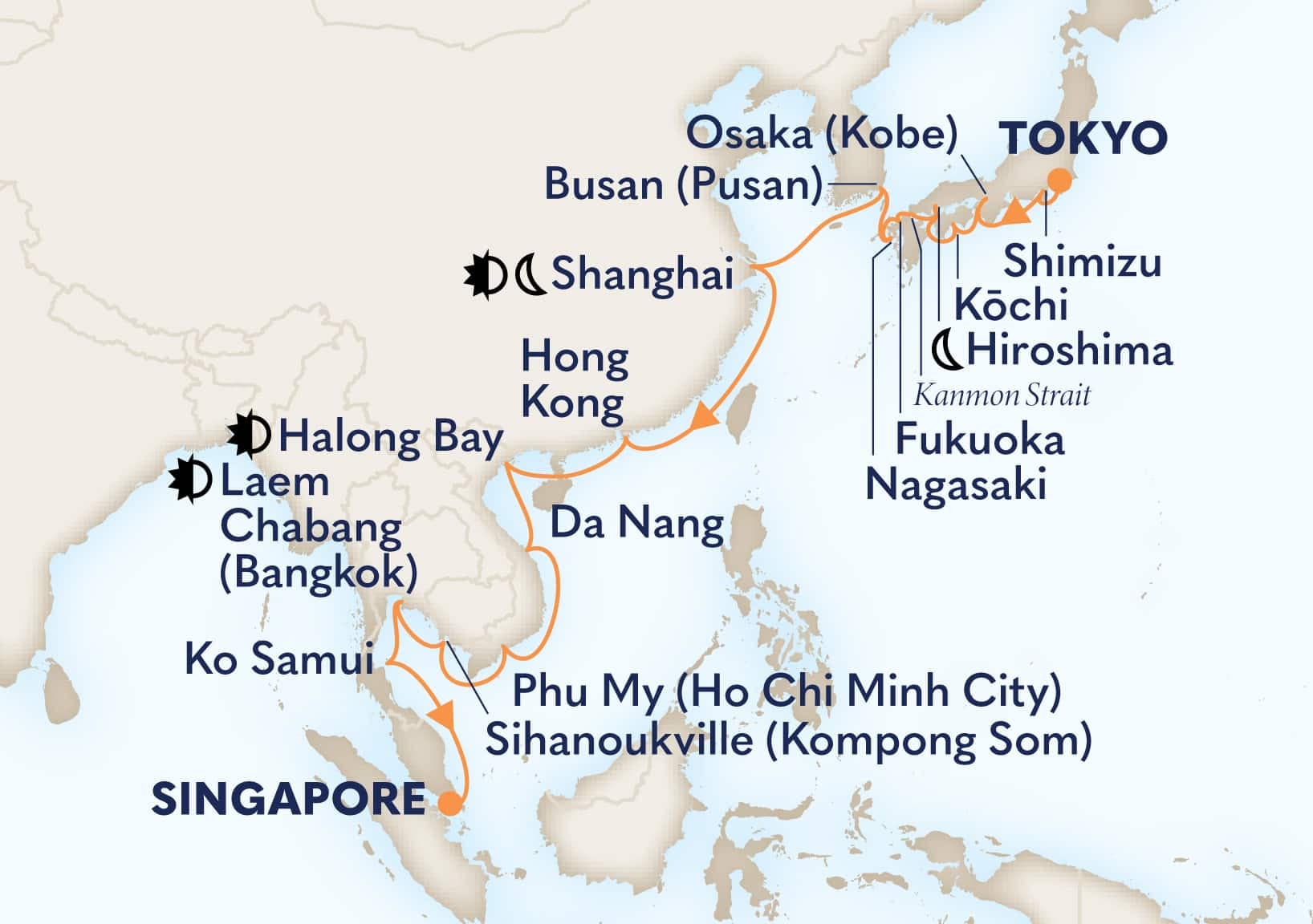 28 nights Asian cruise on Noordam 
from 🇯🇵 Tokyo to 🇸🇬 Singapore 