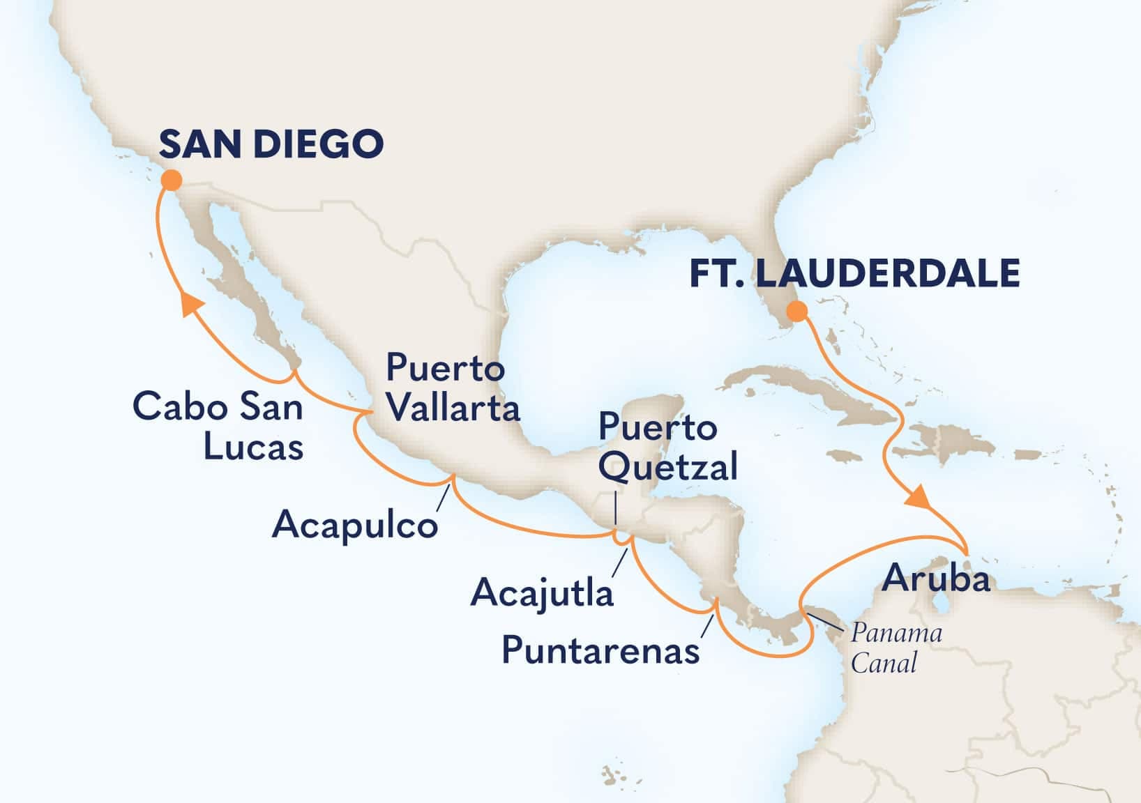 17 nights Panama canal cruise on Nieuw Amsterdam 
from 🇺🇸 Fort Lauderdale to 🇺🇸 San Diego 