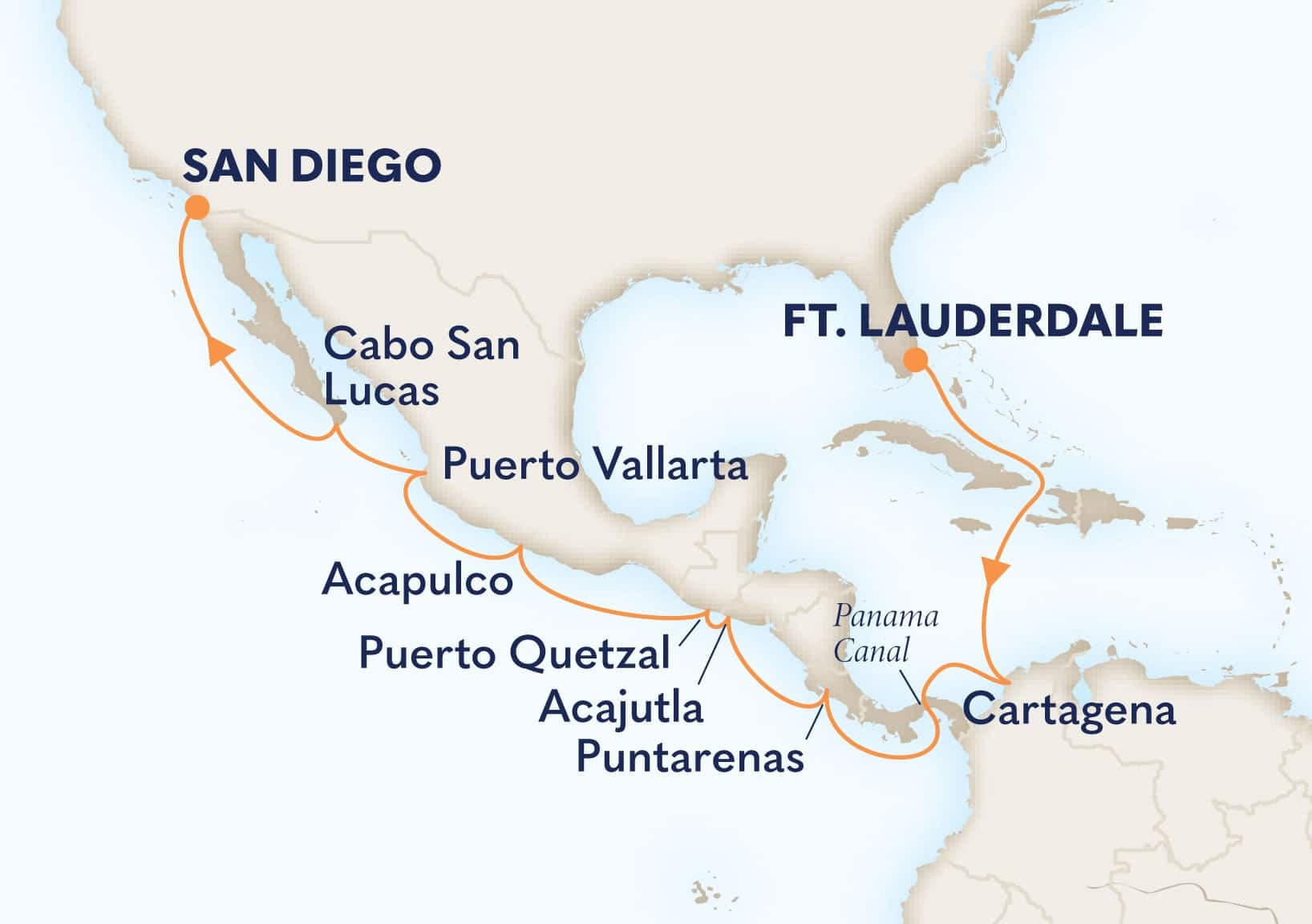 16 nights Panama canal cruise on Eurodam 
from 🇺🇸 Fort Lauderdale to 🇺🇸 San Diego 