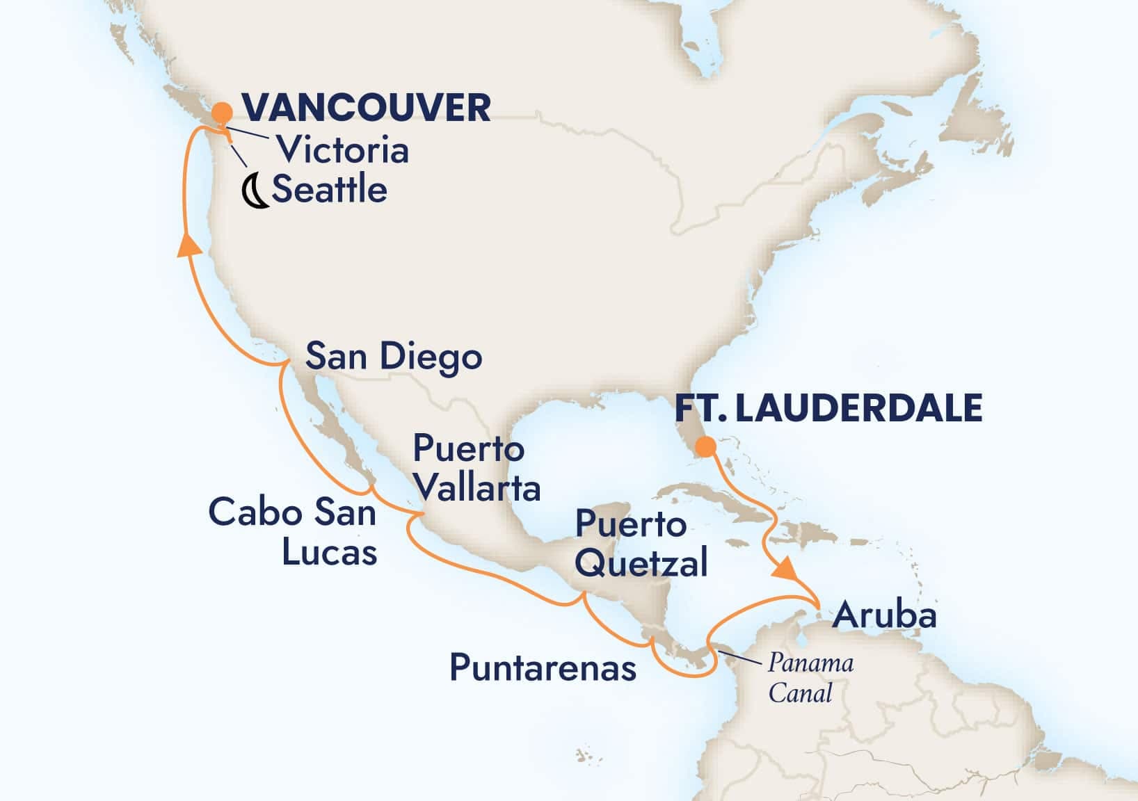 21 nights Panama canal cruise on Oosterdam 
from 🇺🇸 Fort Lauderdale to 🇨🇦 Vancouver 