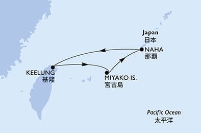 4 nights Asian cruise on MSC Bellissima 
from 🇹🇼 Keelung (Chilung) 