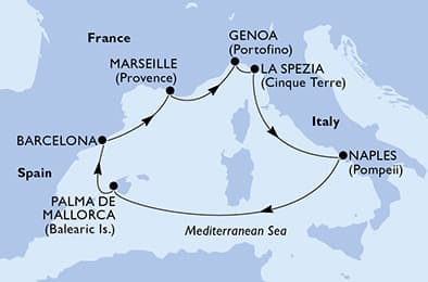 7 nights cruise on MSC Fantasia 
from 🇮🇹 Genoa 