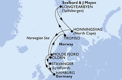 14 nights North European cruise on MSC Preziosa 
from 🇩🇪 Hamburg 