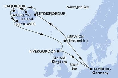 12 nights North European cruise on MSC Preziosa 
from 🇩🇪 Hamburg 