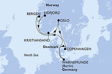 7 nights North European cruise on MSC Magnifica 
from 🇩🇪 Rostock (Berlin) 