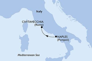 1 night cruise on MSC Orchestra 
from 🇮🇹 Naples to 🇮🇹 Civitavecchia 