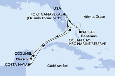 7 nights Caribbean cruise on MSC Seashore
from 🇺🇸 Port Canaveral