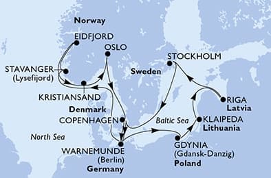 14 nights North European cruise on MSC Magnifica 
from 🇩🇰 Copenhagen 
