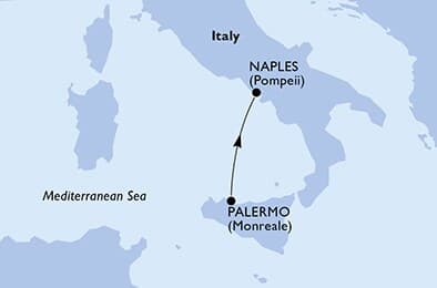 1 night cruise on MSC Seaside 
from 🇮🇹 Palermo to 🇮🇹 Naples 
