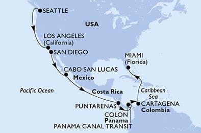 19 nights Transatlantic cruise on MSC Poesia
from 🇺🇸 Seattle to 🇺🇸 Miami