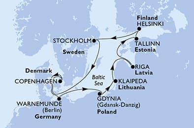 10 nights North European cruise on MSC Magnifica 
from 🇩🇪 Rostock (Berlin) 