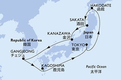 9 nights Asian cruise on MSC Bellissima 
from 🇯🇵 Tokyo 
