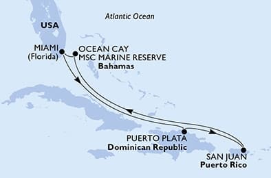 7 nights Caribbean cruise on MSC World America 
from 🇺🇸 Miami 