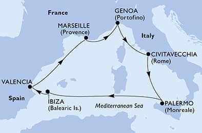 7 nights Mediterranean cruise on MSC Musica 
from 🇫🇷 Marseille 