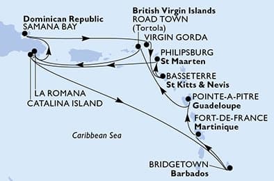 14 nights Caribbean cruise on MSC Opera 
from 🇧🇧 Bridgetown 