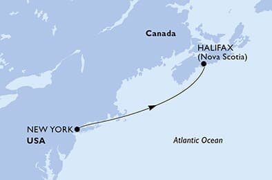 2 nights Extraordinary cruise on MSC Meraviglia 
from 🇺🇸 New York to 🇨🇦 Halifax 