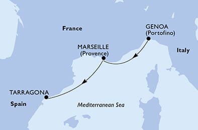 2 nights Mediterranean cruise on MSC Magnifica 
from 🇮🇹 Genoa to 🇳🇿 Tauranga 