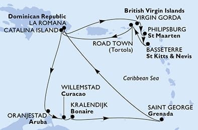 14 nights cruise on MSC Opera 
from 🇩🇴 La Romana 