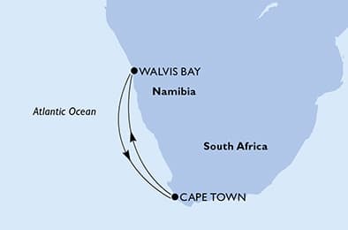 5 nights South African cruise on MSC Armonia 
from 🇿🇦 Cape Town 