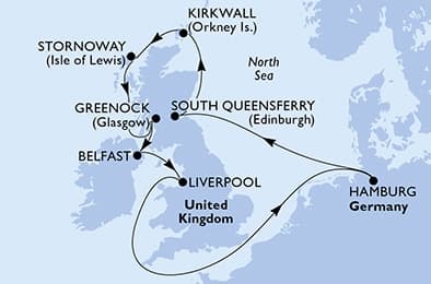 10 nights North European cruise on MSC Preziosa 
from 🇩🇪 Hamburg 