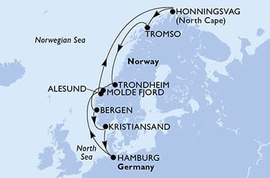 12 nights North European cruise on MSC Preziosa 
from 🇩🇪 Hamburg 