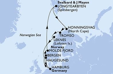 14 nights North European cruise on MSC Preziosa 
from 🇩🇪 Hamburg 
