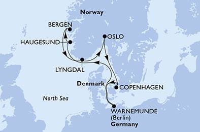 7 nights North European cruise on MSC Magnifica 
from 🇩🇪 Rostock (Berlin) 
