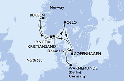 7 nights North European cruise on MSC Magnifica 
from 🇩🇪 Rostock (Berlin) 