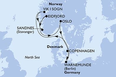 7 nights North European cruise on MSC Magnifica 
from 🇩🇪 Rostock (Berlin) 
