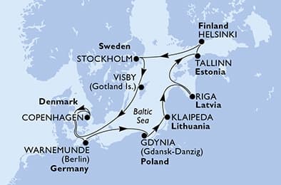 11 nights North European cruise on MSC Magnifica 
from 🇩🇪 Rostock (Berlin) 