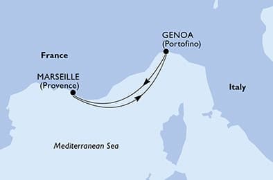 2 nights Mediterranean cruise on MSC Magnifica 
from 🇫🇷 Marseille 
